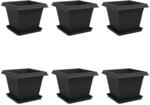 vidaXL Blument&ouml;pfe 6 Stk Schwarz 43 x 43 x 33,5 cm Kunststoff 3403303