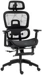 HOMCOM B&uuml;rostuhl mit Armlehne Polyester Schwarz 66L x 64B x 114-122H cm
