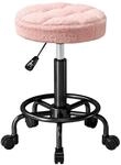 HOMCOM Rollhocker Polyester Metall 50 x 50-66H cm Rosa