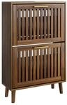 okwish Schuhschrank mit 2 Klappschubladen Flur 60x93x24cm Braun