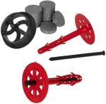 Protektor D&auml;mmstoffd&uuml;bel Set &Oslash;10x140mm Kunststoffnagel 100 St + 200 Rondelle...