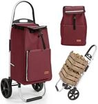 Sekey Aluminium Einkaufstrolley Handwagen Faltbar 25KG Tragkraft 50L Rot