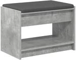vidaXL Flurbank mit Kissen mit Regal Betongrau 63 x 38 x 45 cm 891571
