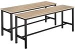 Tectake 2Er Set Sitzbank Fairfield Industrial Style Holz und Stahl 108 x 32 50 x 50