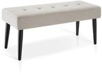 Tectake Sitzbank Glora Mit Samt Oder Boucl&eacute; Gepolstert Elegantes Steppmuster 38 x