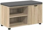 vidaXL Flurbank mit Kissen mit Regal Sonoma-Eiche 80 x 38 x 46 cm 891506