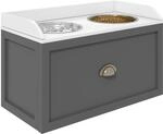 PawHut Hundenapf 2 x 2L Futternapf Erh&ouml;ht mit Schublade