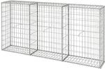 Relaxdays Gabione Stahl Silber Feuerverzinkt 200 cm x 30 cm x 100 cm