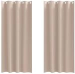 vidaXL Verdunkelungs-Vorh&auml;nge mit Ringen Taupe Polyester 4107331