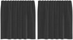 vidaXL Voile Vorh&auml;nge mit Lasche 2 Stk Schwarz 4102256