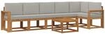 vidaXL Outdoor-Sofagarnitur mit Kissen 7-Tlg Natur und Hellgrau 3366504