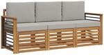 vidaXL Sofagarnituren 3 Tlg Natur und Hellgrau Massivholz Akazie 3374301