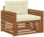 vidaXL Outdoor-Sofagarnitur Massives Akazienholz und Polyester Natur 3436400