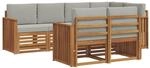 vidaXL Sofagarnituren 7 Tlg Natur und Hellgrau Massivholz Akazie 3374966