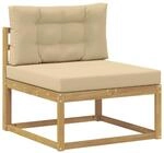 vidaXL Outdoor Mittelsofa Polyester Wei&szlig; 901539