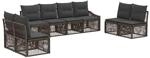 vidaXL Gartensofa-Set 8-Tlg Grau Poly-Rattan 3435980