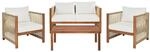Beliani Lounge Set Heller Holzfarbton Beige