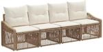 vidaXL Gartensofa-Set 4-Tlg Beige Poly-Rattan 3435930
