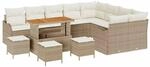 vidaXL Garten-Sofa-Set 13-Tlg Beige Poly Rattan 3362311