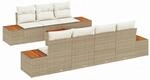 vidaXL Garten-Sofa-Set mit Kissen 8-Tlg Beige Poly Rattan 3348042