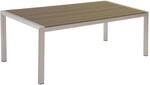 Beliani Gartentisch VERNIO Heller Holzfarbton Silber 180x90x76