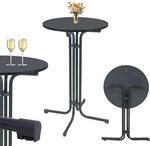 TRUTZHOLM Stehtisch Klappbar Durchmesser 70 cm H&ouml;he 110 cm Stahl Anthrazit