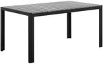 Beliani Gartentisch COMO Grau Schwarz 150x90x74