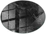 Tulup Tischplatte Ge&auml;dertes Marmormuster Tischplatte aus Glas 50x50 cm Schwarz