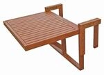 DELUKE Balkontisch PADUA Eukalyptus Natur 65x64x52cm Gartentisch Balkon-Tisch...
