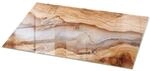 Tulup Tischplatte Naturholz mit Harz Glastischplatte 120x60 cm Beige Tischplatte
