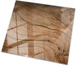 Tulup Tischplatte Nat&uuml;rliches Holzmuster Glastischplatte 60x60 cm Braun Tischplatte