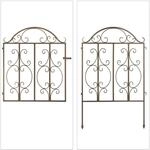 Relaxdays Gartentor Stahl Bronze 3-teilig Erweiterbar 98,5 cm x 185 cm x 2,5 cm 7,8