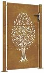 vidaXL Gartentor 105x130 cm Cortenstahl Baumdesign 153162
