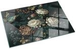 Tulup Glasplatte f&uuml;r Kamin Blumenmuster mit Schmetterlingen Glasplatte f&uuml;r
