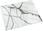 Tulup Glasplatte f&uuml;r Kamin Marmor-Adermuster Glas unter Kamin Rechteck 60x40 cm