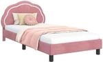 vidaXL Kinderbettgestell mit Kopfteil Rosa 90 x 190 cm Samt 42010918