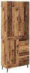 vidaXL Highboard mit Schubladen 2-Tlg Altholz Engineered Wood und Glas 3415707