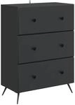 vidaXL Schubladenschrank Schwarz 66 x 34,5 x 90 cm Holzwerkstoff 895526