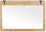 Costway Wandspiegel Zum Aufh&auml;ngen 97 x 67 cm mit Holzrahmen Natur