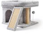 Relaxdays Kratzbaum MDF Sisal Hellgrau mit H&ouml;hle und Liegefl&auml;che Waschbar 38,5 cm x