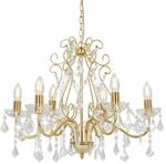vidaXL Kronleuchter mit Kristallperlen Golden Rund 6xE14 281603
