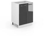Vicco Midischrank Fame-Line Anthrazit Hochglanz/Wei&szlig; 60 x 82 cm ohne...