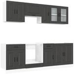 vidaXL 8-Tlg K&uuml;chenschrank-Set Kalmar Schwarz Holzwerkstoff 3314822