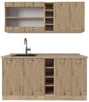Vicco R-Line Singlek&uuml;che Artisan-Eiche/Goldkraft Eiche 160 cm ohne...