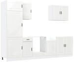 vidaXL 7 Tlg K&uuml;chenschrank-Set Porto Hochglanz-Wei&szlig; Holzwerkstoff 3314783