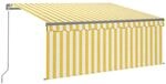vidaXL Markise Manuell Einziehbar mit Rollo 3x2,5 m Gelb & Wei&szlig; 3069378