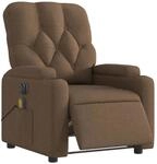 vidaXL Massagesessel Elektrisch Braun Stoff 3204702