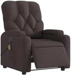 vidaXL Massagesessel Elektrisch Dunkelbraun Stoff 3204703
