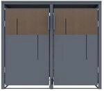 FM-SOLAR M&uuml;lltonnenbox anthrazit/Holz f&uuml;r 2 M&uuml;lltonne