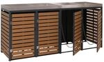 PROREGAL 4er M&uuml;lltonnenverkleidung HxBxT 124x265x84cm M&uuml;lltonnenbox Mit